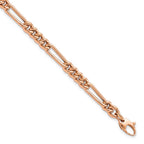 FJC Finejewelers 14 kt Rose Gold Links Polished Figaro Link Bracelet 7.5 Inches x 5 mm