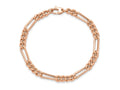 FJC Finejewelers 14 kt Rose Gold Links Polished Figaro Link Bracelet 7.5 Inches x 5 mm