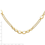 FJC Finejewelers 14 kt Yellow Gold Bright Cut Fancy Double-stranded Link Necklace 23.5 Inches x 10.25 mm
