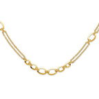 FJC Finejewelers 14 kt Yellow Gold Bright Cut Fancy Double-stranded Link Necklace 23.5 Inches x 10.25 mm