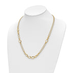 FJC Finejewelers 14 kt Yellow Gold Bright Cut Fancy Double-stranded Link Necklace 23.5 Inches x 10.25 mm