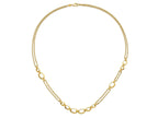 FJC Finejewelers 14 kt Yellow Gold Bright Cut Fancy Double-stranded Link Necklace 23.5 Inches x 10.25 mm