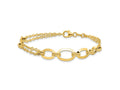 FJC Finejewelers 14 kt Yellow Gold Fashion Polished Fancy Double-stranded Link Bracelet 7.5 Inches