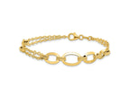 FJC Finejewelers 14 kt Yellow Gold Fashion Polished Fancy Double-stranded Link Bracelet 7.5 Inches