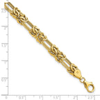 FJC Finejewelers 14 kt Yellow Gold Polished Textured Fancy Link Bracelet 7.5 Inches