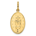 FJC Finejewelers 14 kt Yellow Gold Polished and Matte Oval Miraculous Medal