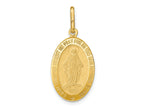 FJC Finejewelers 14 kt Yellow Gold Polished and Matte Oval Miraculous Medal