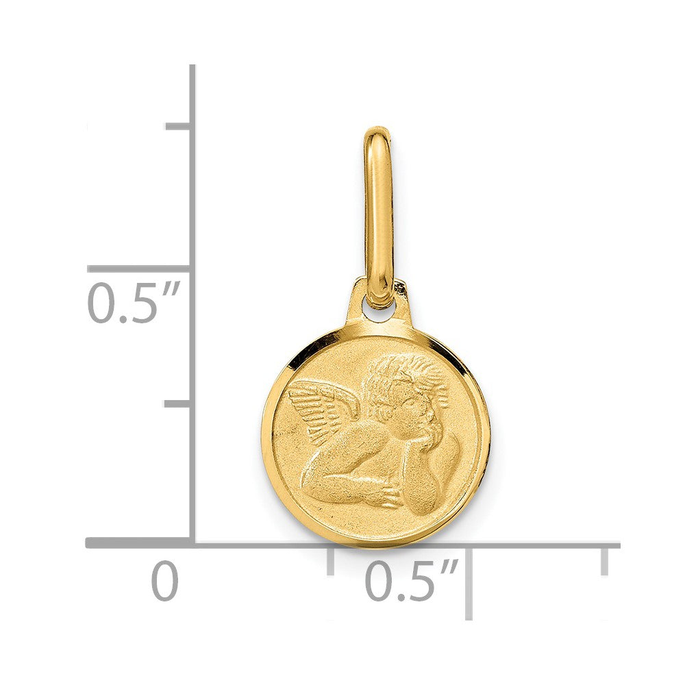 FJC Finejewelers 14 kt Yellow Gold Polished and Matte Angel Charm