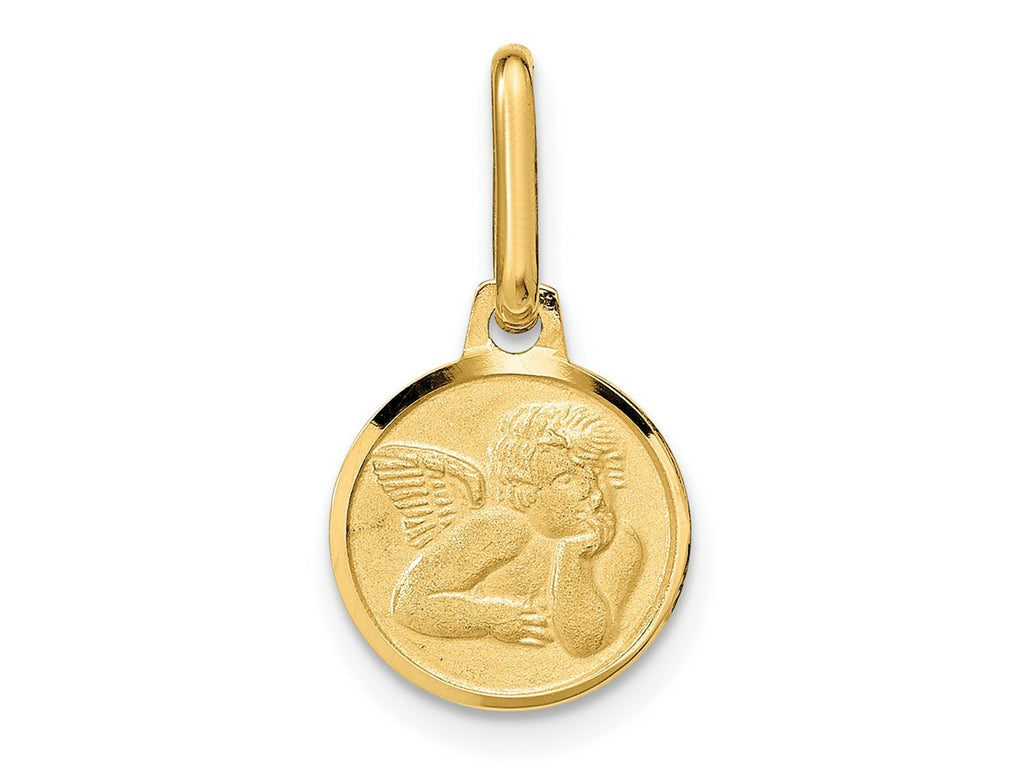 FJC Finejewelers 14 kt Yellow Gold Polished and Matte Angel Charm