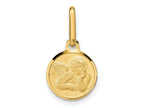 FJC Finejewelers 14 kt Yellow Gold Polished and Matte Angel Charm