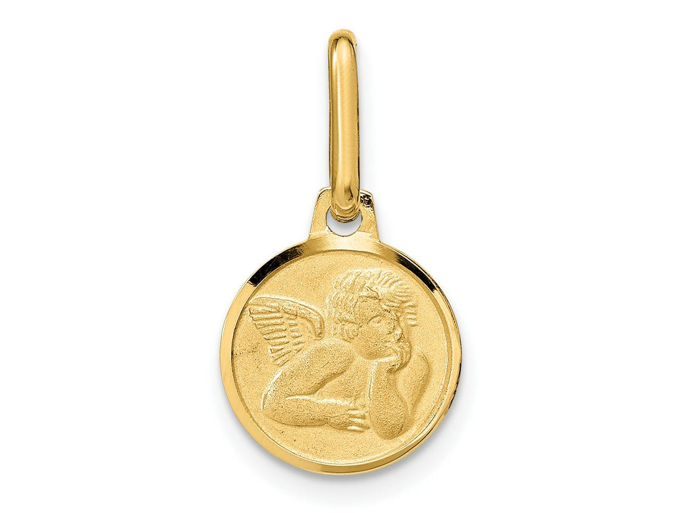 FJC Finejewelers 14 kt Yellow Gold Polished and Matte Angel Charm