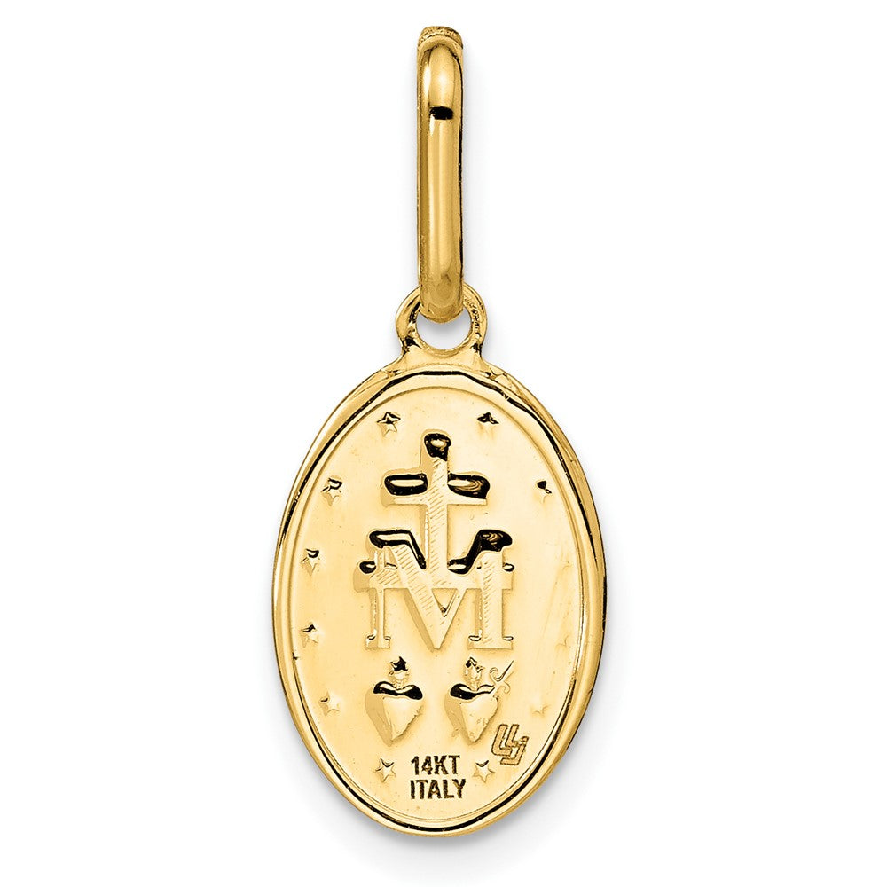 FJC Finejewelers 14 kt Yellow Gold Polished and Matte Oval Miraculous Medal