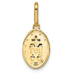 FJC Finejewelers 14 kt Yellow Gold Polished and Matte Oval Miraculous Medal