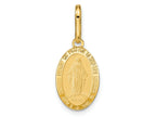 FJC Finejewelers 14 kt Yellow Gold Polished and Matte Oval Miraculous Medal
