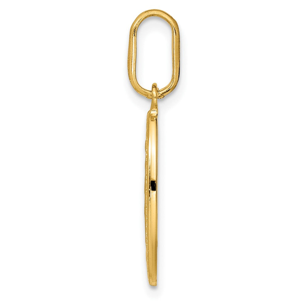 FJC Finejewelers 14 kt Yellow Gold Polished and Matte Oval Miraculous Medal