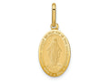 FJC Finejewelers 14 kt Yellow Gold Polished and Matte Oval Miraculous Medal