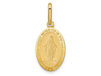 FJC Finejewelers 14 kt Yellow Gold Polished and Matte Oval Miraculous Medal
