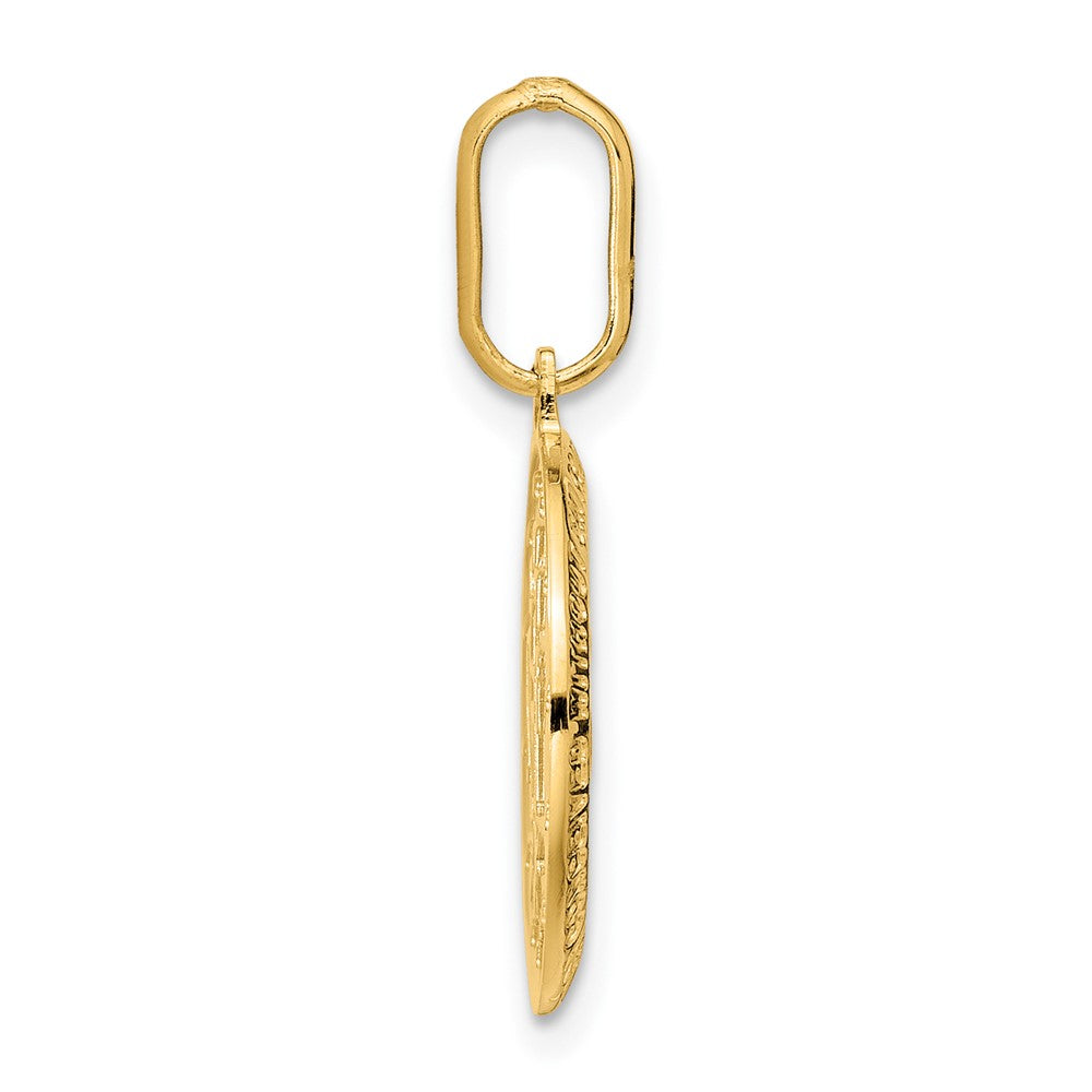 FJC Finejewelers 14 kt Yellow Gold Polished and Matte Round Miraclous Medal