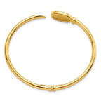 FJC Finejewelers 14 kt Yellow Gold Polished and Matte Coin Hinged Bangle 16 mm
