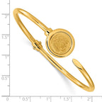 FJC Finejewelers 14 kt Yellow Gold Polished and Matte Coin Hinged Bangle 16 mm