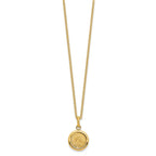 FJC Finejewelers 14 kt Yellow Gold Cable Polished and Matte Coin Necklace 18 Inches x 16 mm