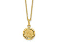 FJC Finejewelers 14 kt Yellow Gold Cable Polished and Matte Coin Necklace 18 Inches x 16 mm