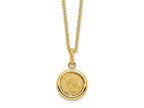 FJC Finejewelers 14 kt Yellow Gold Cable Polished and Matte Coin Necklace 18 Inches x 16 mm