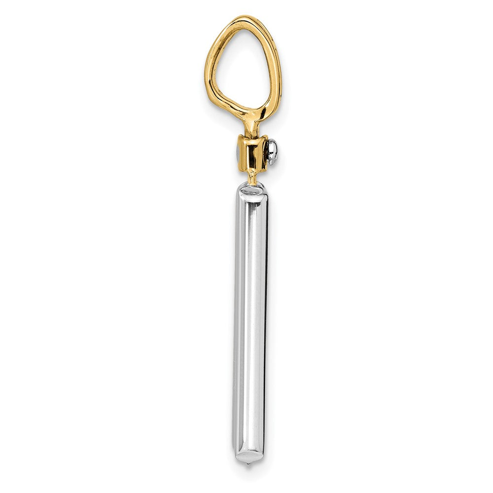 FJC Finejewelers 14 kt Two Tone Gold Brushed Cross Dog Tag Charm