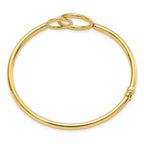 FJC Finejewelers 14 kt Yellow Gold Polished Double Circled Hinged Bangle 18 mm