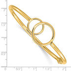 FJC Finejewelers 14 kt Yellow Gold Polished Double Circled Hinged Bangle 18 mm