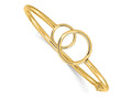 FJC Finejewelers 14 kt Yellow Gold Polished Double Circled Hinged Bangle 18 mm