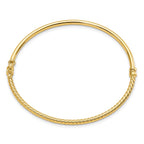FJC Finejewelers 14 kt Yellow Gold Polished Textured Hinged Bangle 2.5 mm