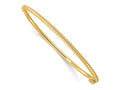 FJC Finejewelers 14 kt Yellow Gold Polished Textured Hinged Bangle 2.5 mm