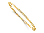 FJC Finejewelers 14 kt Yellow Gold Polished Textured Hinged Bangle 2.5 mm