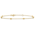 FJC Finejewelers 14 kt Yellow Gold Cable Polished and Bright Cut with 1in ext. Anklet 10 Inches x 6 mm