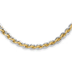 FJC Finejewelers 14 kt Two Tone Gold Polished Fancy Link Necklace 18 Inches