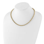FJC Finejewelers 14 kt Two Tone Gold Polished Fancy Link Necklace 18 Inches