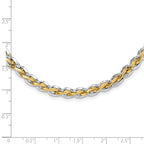 FJC Finejewelers 14 kt Two Tone Gold Polished Fancy Link Necklace 18 Inches