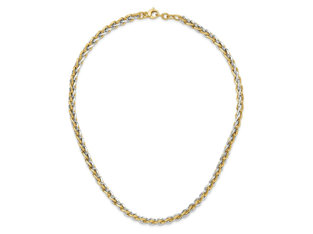 FJC Finejewelers 14 kt Two Tone Gold Polished Fancy Link Necklace 18 Inches