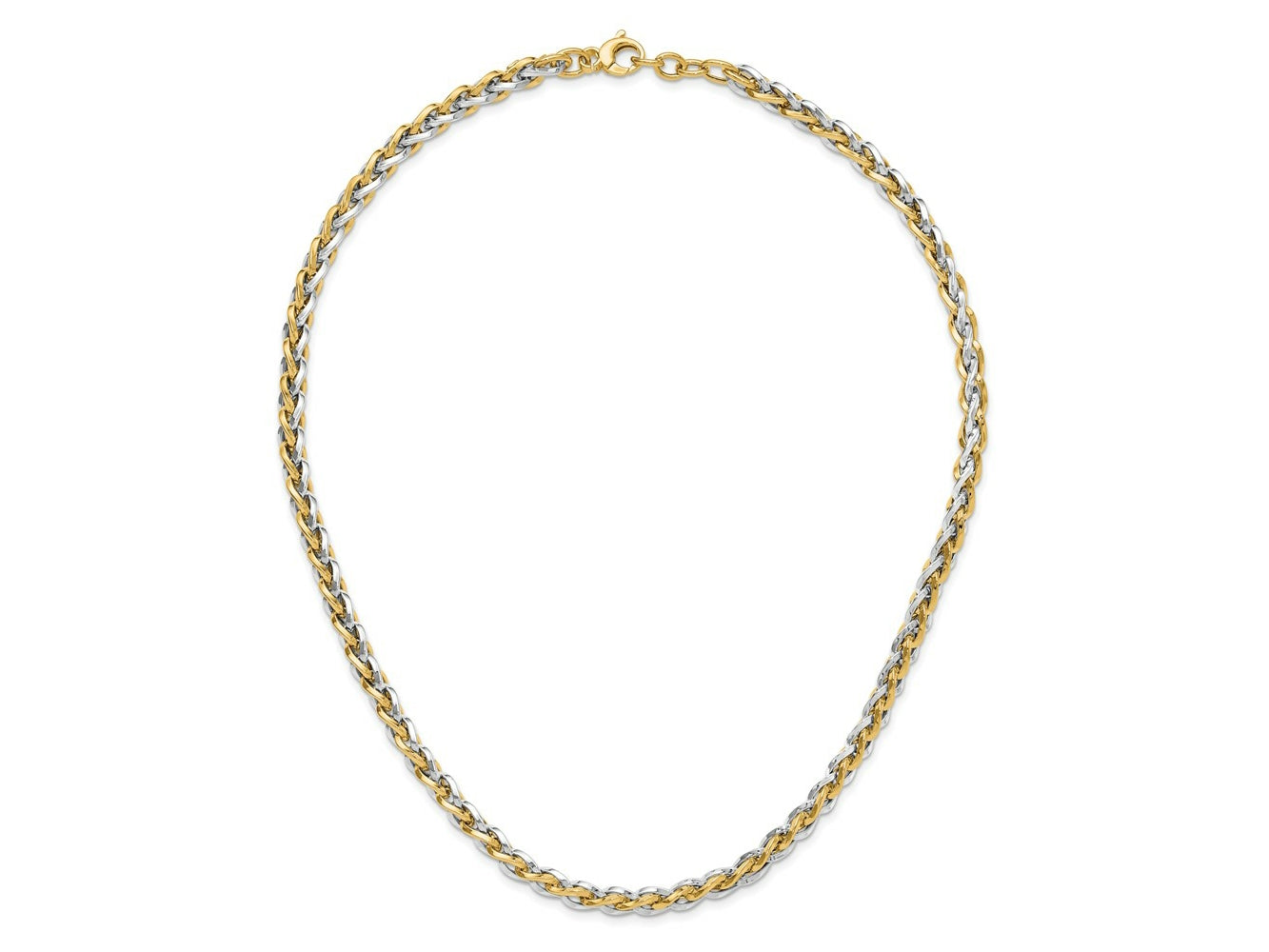 FJC Finejewelers 14 kt Two Tone Gold Polished Fancy Link Necklace 18 Inches