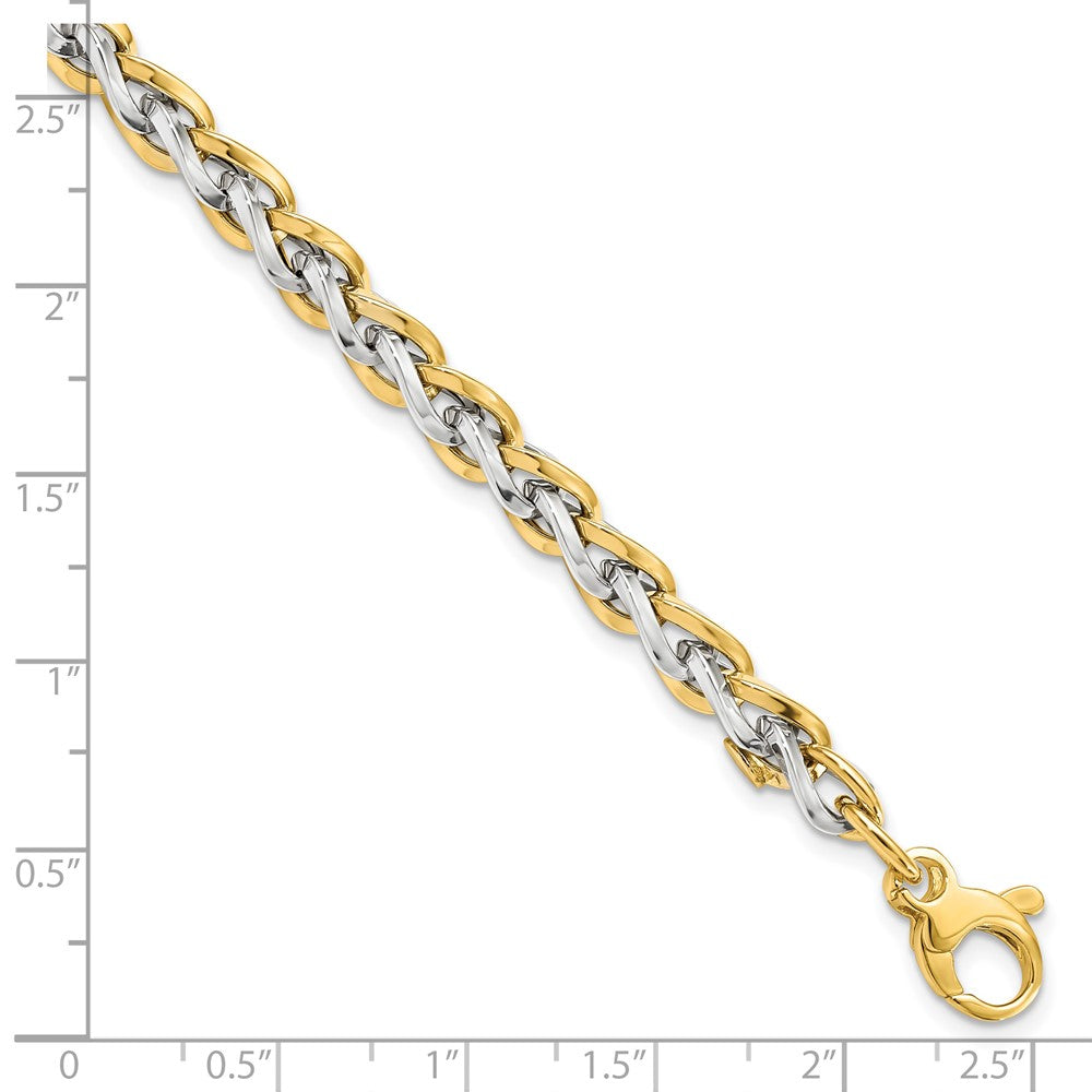 FJC Finejewelers 14 kt Two Tone Gold Polished Fancy Link Bracelet 7.5 Inches x 5.5 mm
