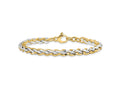 FJC Finejewelers 14 kt Two Tone Gold Polished Fancy Link Bracelet 7.5 Inches x 5.5 mm