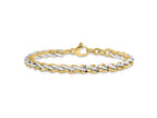 FJC Finejewelers 14 kt Two Tone Gold Polished Fancy Link Bracelet 7.5 Inches x 5.5 mm