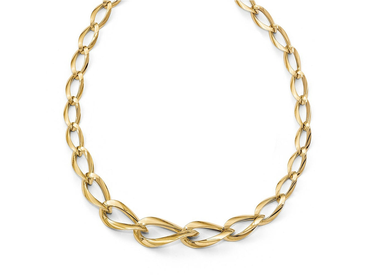 FJC Finejewelers 14 kt Yellow Gold Polished Fancy Link Necklace