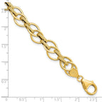 FJC Finejewelers 14 kt Yellow Gold Polished and Textured Fancy Link Bracelet 7.5 Inches x 11 mm
