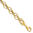 FJC Finejewelers 14 kt Yellow Gold Polished and Textured Fancy Link Bracelet 7.5 Inches x 11 mm