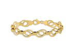 FJC Finejewelers 14 kt Yellow Gold Polished and Textured Fancy Link Bracelet 7.5 Inches x 11 mm