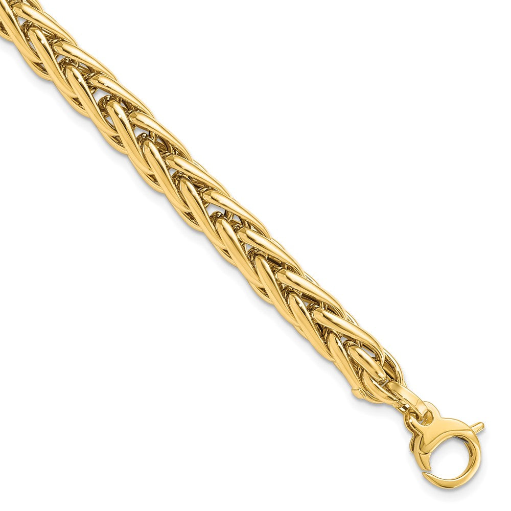 FJC Finejewelers 14 kt Yellow Gold Hand Made Polished Fancy Link Bracelet 7.5 Inches x 6 mm