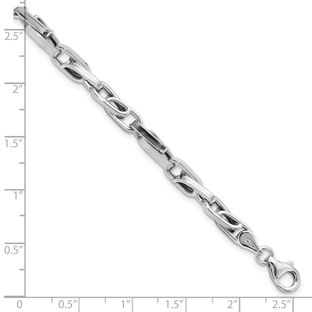 FJC Finejewelers 14 kt White Gold Polished Fancy Link Bracelet 8.25 Inches x 5 mm