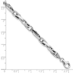 FJC Finejewelers 14 kt White Gold Polished Fancy Link Bracelet 8.25 Inches x 5 mm
